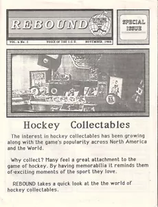 IGU International Goaltender's Union novembre 1988 mag rimbalzo hockey da collezione - Foto 1 di 1