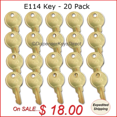 ASI, GEORGIA PACIFIC, KIMBERLY CLARK, JOFEL ASI - "E114" Key for Paper Towel, Toilet Tissue & Soap Dispensers - (20/pk.)