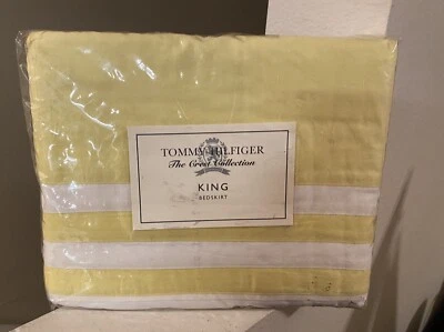 Tommy Hilfiger The Crest Collection Palm Springs Falda Cama Amarillo/Blanco Nuevo King Foto 1 de 4