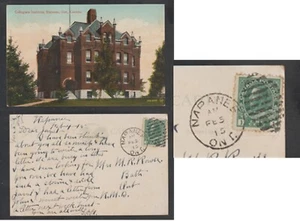 1915 NAPANEE ONT Dúplex Cancelación en Napanee Ontario Postal Collegiate Institute - Imagen 1 de 4
