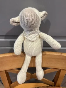 Weegoamigo Cream Sheep Crocheted Knitted Baby Plush Soft Toy Comforter 32cm - Picture 1 of 4