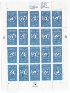 Scott #2974 United Nations (New York) Full Sheet of 20 Stamps - MNH - Picture 1 of 1