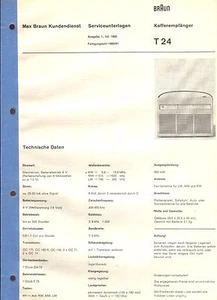 Braun Service Manual für Kofferempfänger T 24  Copy - Picture 1 of 1