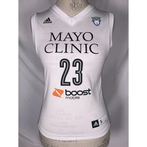 Maya Moore #23 Minnesota Lynx 2014 WNBA Adidas White Jersey Women's SMALL Cover