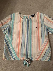 Tommy Hilfiger Girls top with tie design size s (age 7) - Picture 1 of 6