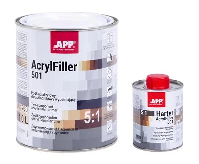 SET APP 020407+020507 HS Acrylfiller 5:1 weiß inkl. schnellen Härter 1,2 L | Gru - Bild 1 von 4