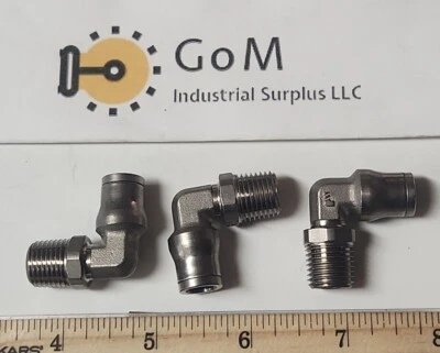 Stainles PTC 5/16" x 1/4" Mnpt Elbow 90  connector fitting Legris  3 Pack - Image 1 of 4