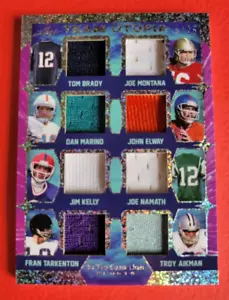 CARTA MAGLIA TOM BRADY JOE MONTANA JOE NAMATH JOHN ELWAY AIKMAN DAN MARINO #d5/25 - Foto 1 di 3