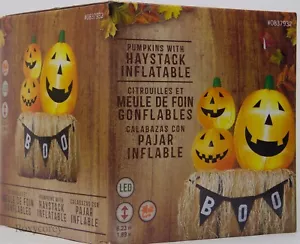 Halloween 6.23 ft Lighted Pumpkin Stack Thanksgiving Haystack Inflatable NIB - Picture 1 of 3