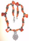 Ethiopian Christian Cross Necklace Antique Carnelian African Metal Ancient Beads