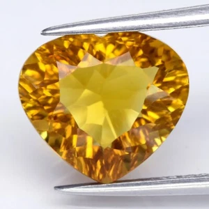 ๐ 4.44ct 11.7x10.5mm VS Heart Natural Yellow Citrine - Brazil Gemstone - Picture 1 of 4