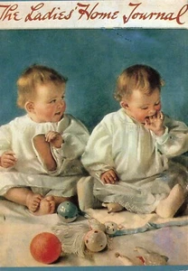 Damas Home Journal•Babies at Play•Postal francesa de arte vintage - Imagen 1 de 1
