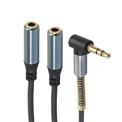 3K Audio Doppler Kabel Winkelstecker Kopfhörer 3.5mm Stecker > 2 Buchse blaugrau