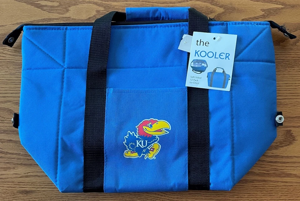 NCAA Kansas Jayhawks Insulated Soft Sided Zippered Cooler 12 Pack  Beverage Food - Image 1 of 1