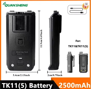 Quansheng TK11(5) Radio Battery Back Clip Set 2500mAh Type-C Charging Jack - Picture 1 of 4