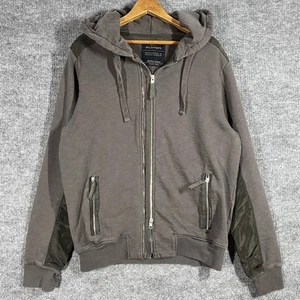 All Saints Double Zipper Hoodie Sweatshirt Cotton Gray Mens Size XL - Picture 1 of 17