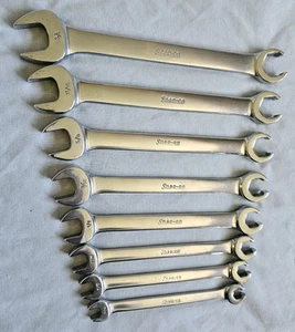 Snap-On USA 8 Piece SAE 5/16-3/4"Open-End Flare Nut Combo Wrench Set RXS10-RXS24 - Picture 1 of 15