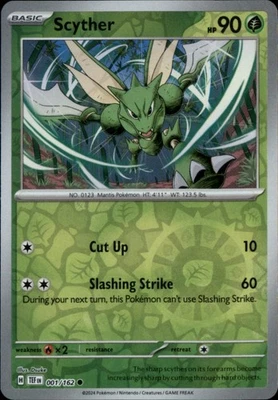 Scyther Reverse Holo Common SV05: Temporal Forces 001/162 NM - Image 1 of 2