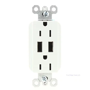 Pass & Seymour TM826USBW White 15A Tamper Resistant Receptacle 3.1A USB Outlet - Picture 1 of 6