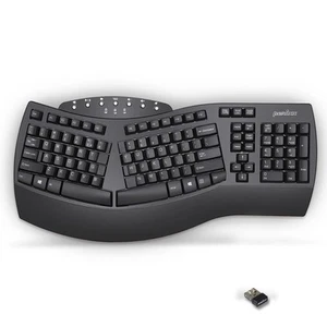 Perixx PERIBOARD-612B Wireless Ergonomic Keyboard – Bluetooth & 2.4GHz, Black - Picture 1 of 7