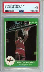 Tarjeta de novato 1984-85 Star Gatorade Charles Barkley PSA 7 Philadelphia 76ers - Imagen 1 de 2