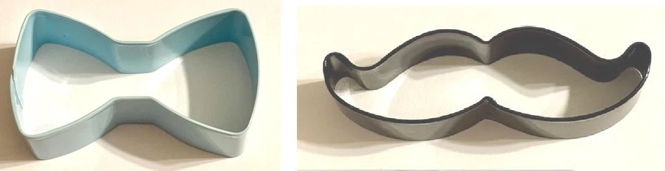 2 CORTADORES DE GALLETAS PAJARITA y BIGOTE Wilton tamaño estándar metal despedida de soltero Foto 1 de 3