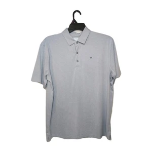 Polo Callaway Opti Dri uomo grande grigia a righe golf casual manica corta - Foto 1 di 4