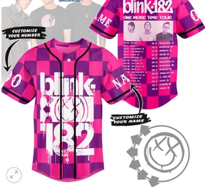Blink 182 One More Time Tour baseball jersey, 3d gift,2025 hot - Picture 1 of 2