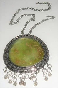 Roman glass sterling silver brooch / necklace. Purchased in Old Jerusalem - Picture 1 of 3