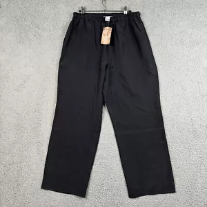 Pantaloni morbidi surround MP neri pull on 100% seta vita alta relax gamba larga nuovi con etichette - Foto 1 di 13