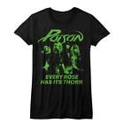 Poison Every Rose Has Its Thorn Black Womens T Shirt