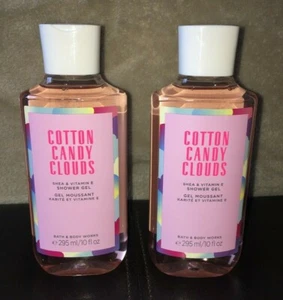 NEW LOT Of 2 Bath And Body Works Cotton Candy Clouds Shower Gel 10 oz RARE Disc. - Picture 1 of 4