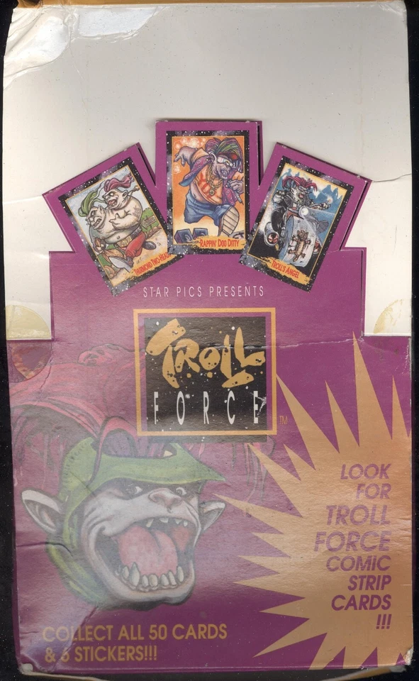1992 TROLL FORCE 7 CARDS + 1 STICKER CARD PACK STAR PICS NEW/UNOPENED - Image 1 of 1