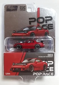 POP RACE Mazda RX7 Widebody 003 Mwtallic Red ~ 1/64 ... - Picture 1 of 5