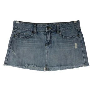 NOLLIE - WOMEN'S 5 - BLUE DENIM CUT-OFF JEAN SKIRT 90'S Y2K - Picture 1 of 6