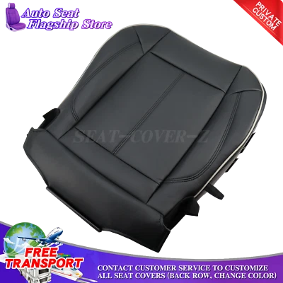 FITS 2006 2007 2008 2009 2010 Hummer H3 Driver Bottom Leather Seat Cover Black - Image 1 of 4