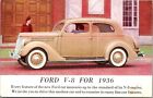 Werbe Postkarte Ford V-8 für 1936