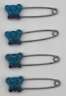 4 Vintage Baby Cloth Diaper Pin Safety Pin Blue Bear Nursery Gerber