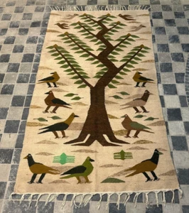Vintage Hand Woven Egyptian Pictorial Wall Hanging Wool Tapestry Kilim Rug - Picture 1 of 9