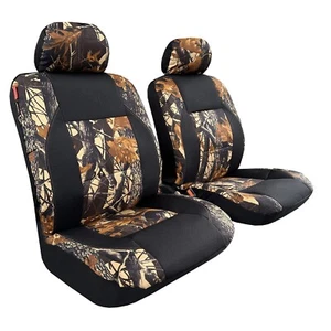 Canvas Seat Covers For TOYOTA AVALON 2000-2004 Black Tree Camouflage Front - Imagen 1 de 4