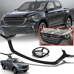 Front Lower Grille Gloss Black Cover W/ Logo For Mazda BT-50 TF 2020-2022 Pickup - Picture 1 of 9