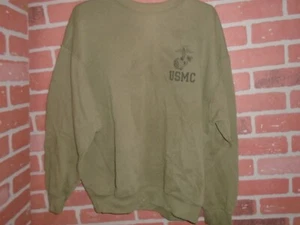 US MARINE CORPS VINTAGE PT SWEATSHIRT SIZE LARGE-MUST SEE PICTURES FIRST-FLAWS - Picture 1 of 8