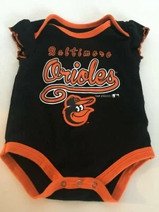 Baltimore Orioles 0-3M Newborn Baby Girl One Piece MLB Baseball Black Orange Fan - Picture 1 of 4