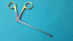 Gold Handle Micro Hartman Alligator Forceps 5" Serrated Surgical ENT Instruments - Picture 1 of 7