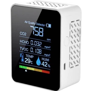 CO2 Messgerät, Luftqualitätsprüfer, Temperatur Hygrometer Tester - Weiß - Bild 1 von 11