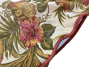 Vintage & Custom Round Tablecloth 82" Intricately Embroidered Brocade Botanical - Picture 1 of 13