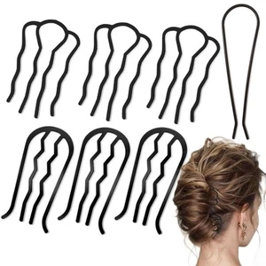 7PCS Metal Hair Forks - U-Shape Updo Combs for Fine Hair (Vintage Style) - Picture 1 of 34