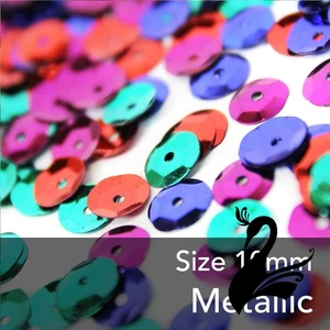 Sequins - PET Round Cup Metallic Size 10mm (Price per 20g Or 100g) - Sewing C... - Picture 1 of 3