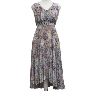 Plenty by Tracy Reese Evanthe White Pleated Floral High Low Sun Dress sz 0 Flowy - Picture 1 of 12