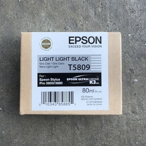 Genuine Epson T5809 Pro 3800 3880 Light Light Black Ink T580900 w/exp 03-2017 - Picture 1 of 6